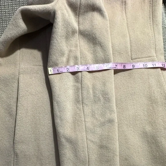 Calvin Klein Wool Polyester Cashmere Blend Tan Camel Coat Jacket - Picture 7 of 16